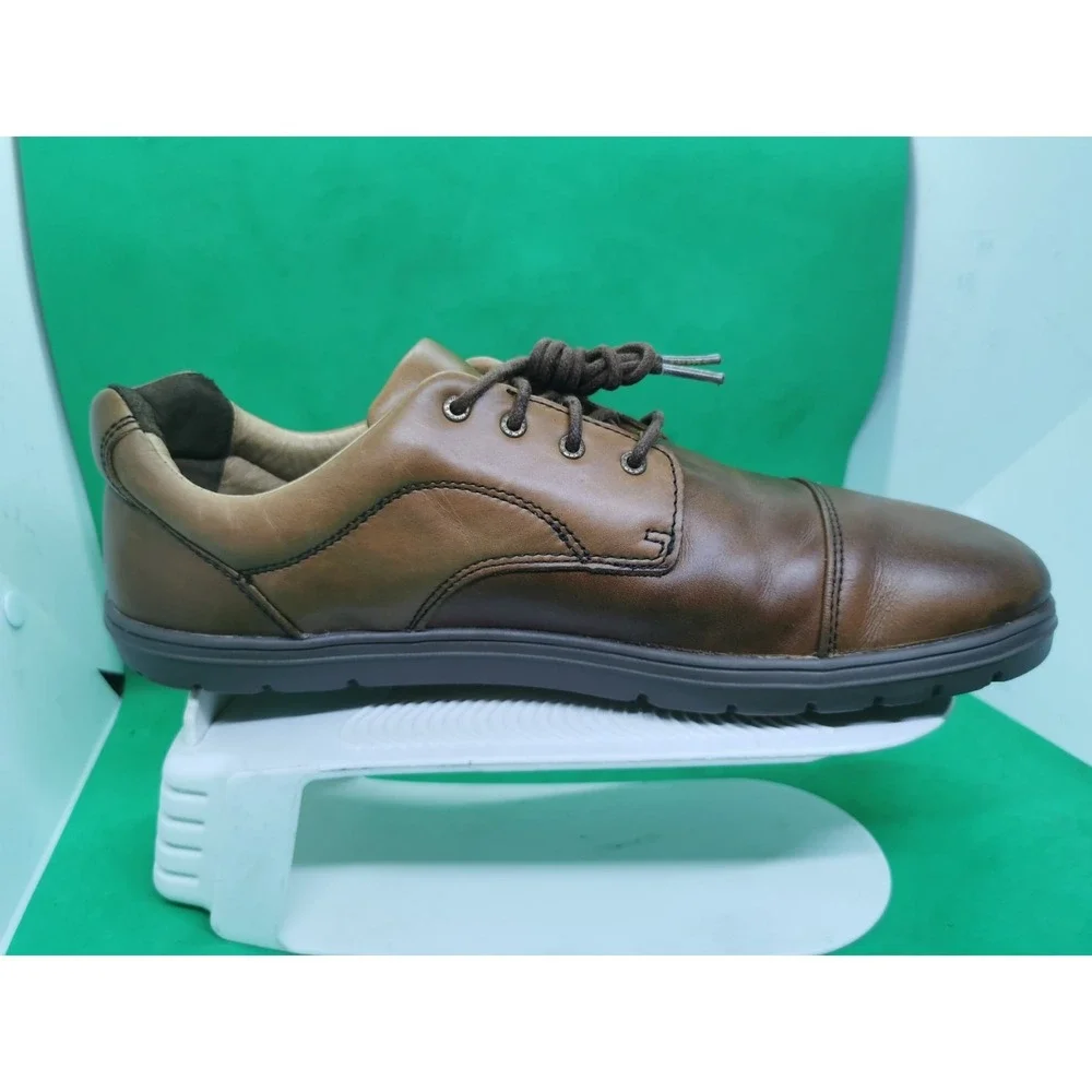 Lems Nine2Five Shoes Mens Size 12.5/ 46 EU Brown Leather Oxford Dress Zero-Drop